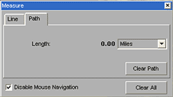 Google Earth path measurement dialog